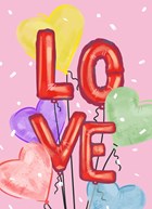 Liefde kaart Love ballonletters